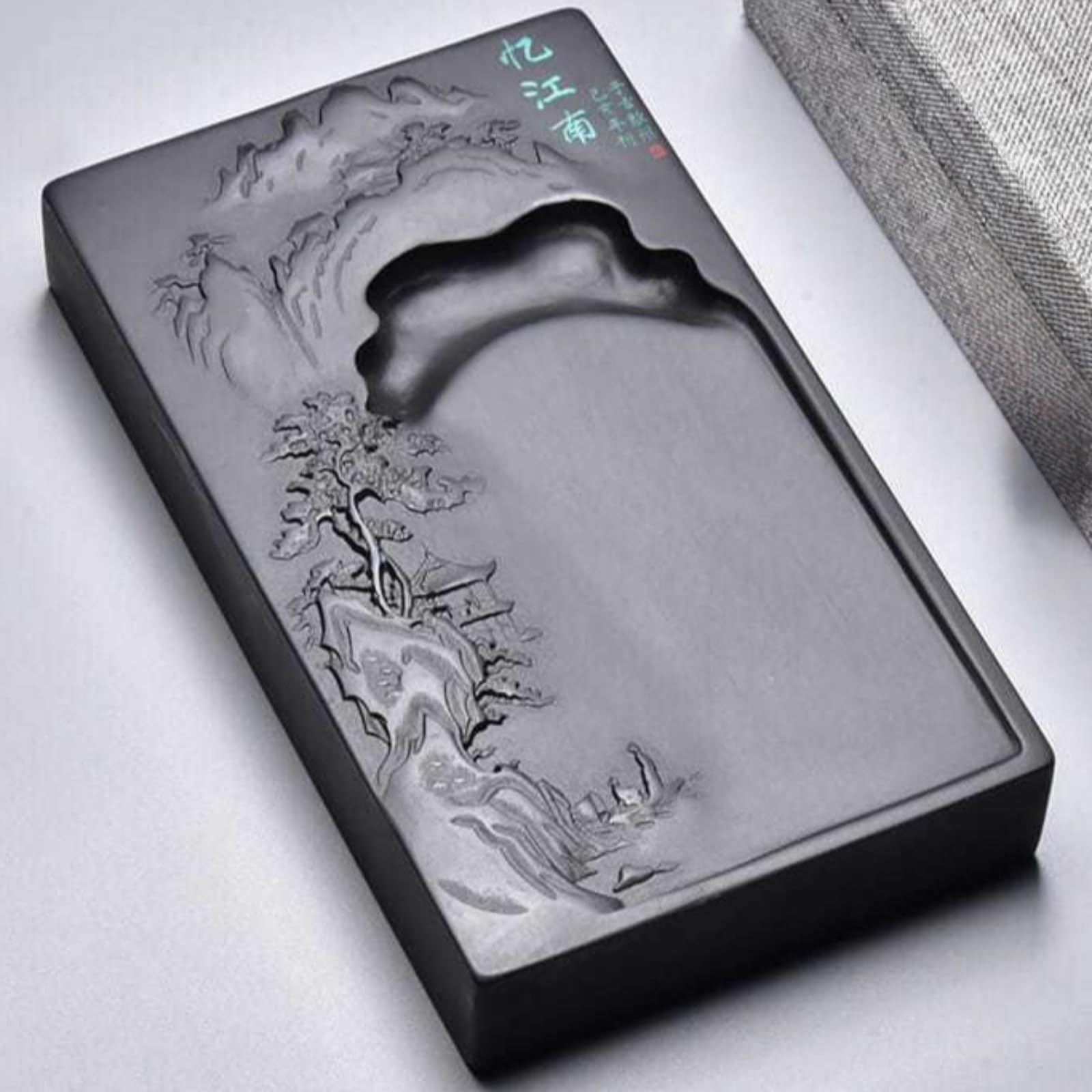 Pierre à encre de style chinois ancien, 14,5 cm 14,5 cm, fournitures de calligraphie pour pratique de la calligraphie