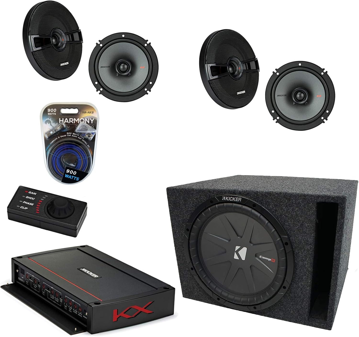 KICKER Car Audio 5 Channel Amplifer with 10" 400W RMS 4Ohm