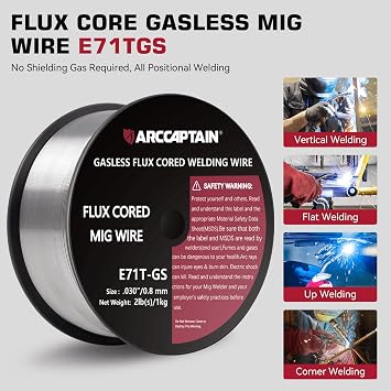 ARCCAPTAIN 130A MIG Welder & 030 Flux Core Welding Wire 2LB