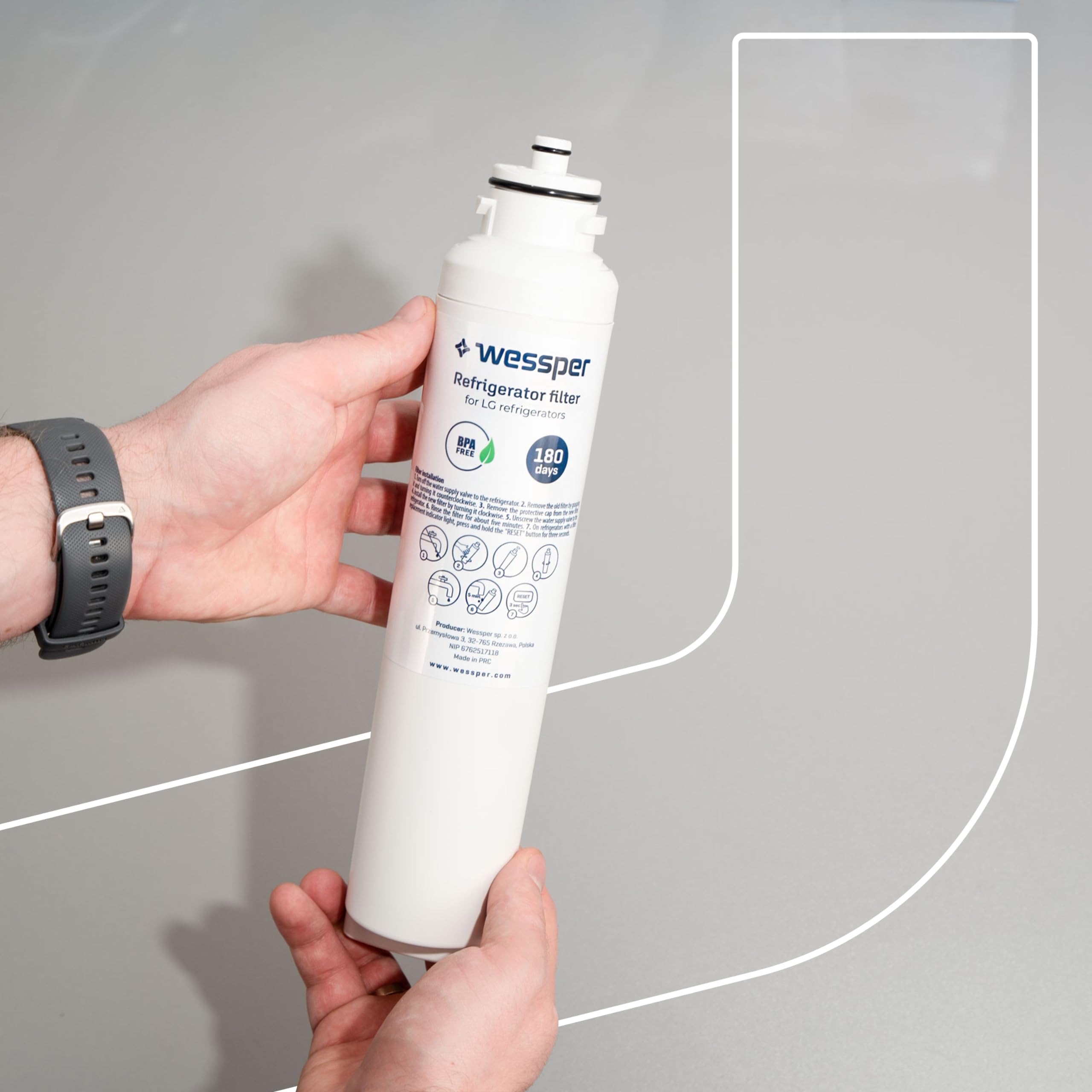 Wessper Filtro de agua para frigorífico, repuesto filtro de agua Ultra Clarity Pro 11032518, 11025825, compatible con frigorífico Bosch, Gaggenau, Neff y Siemens - 2 piezas