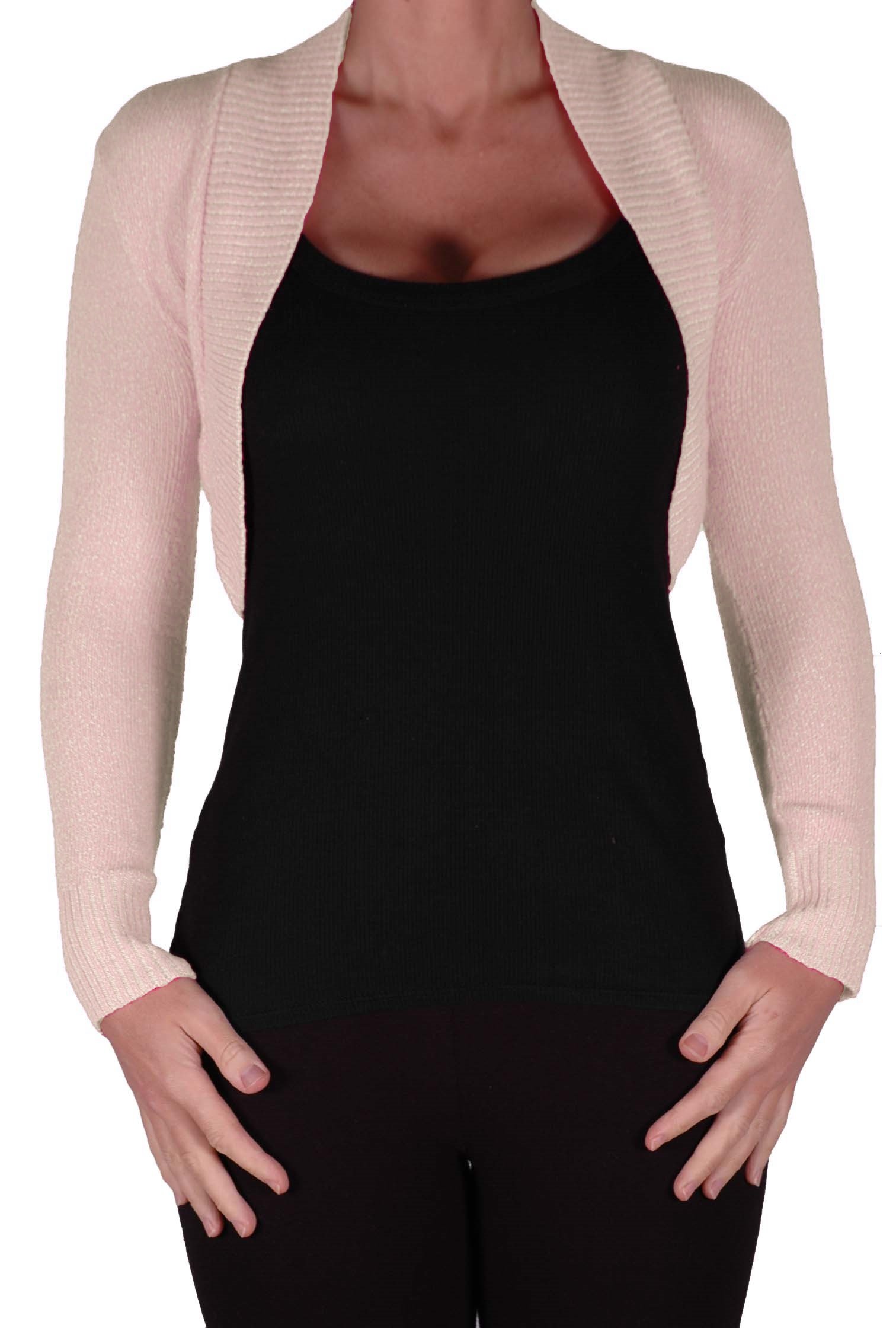 Eye Catch Women's Cream Eyecatchknitwear - Lara Long Sleeve Knitted Bolero Shrug One Size