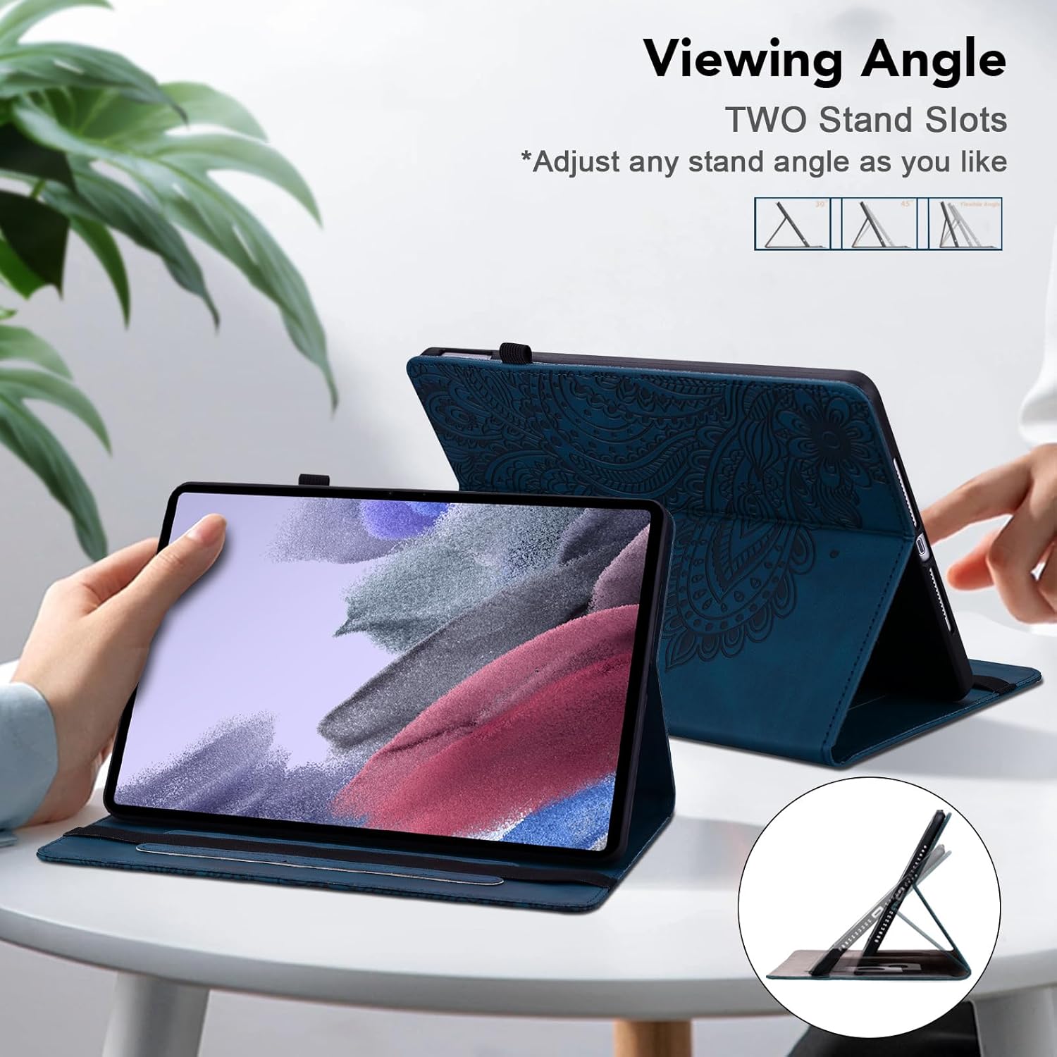 Case for Amazon Kindle Fire Max 11 Case (13th Generation, 2023 Release) 11" - PU Leather Folio Embossed Peacock Flower Cover for Fire 11 Tablet - Blue