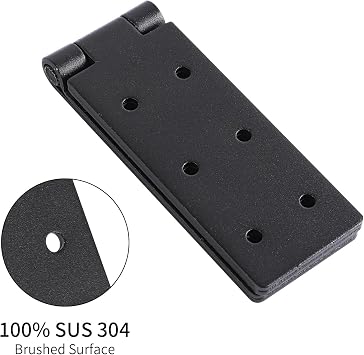 Folding Hinge, 2 Pcs Heavy Duty Piano Hinge, Heavy Duty Black Metal Hinges Open Metal Coated Hinges for Wooden Garden Furniture Doors & Tool Boxes(198 * 40 * 4.7MM)