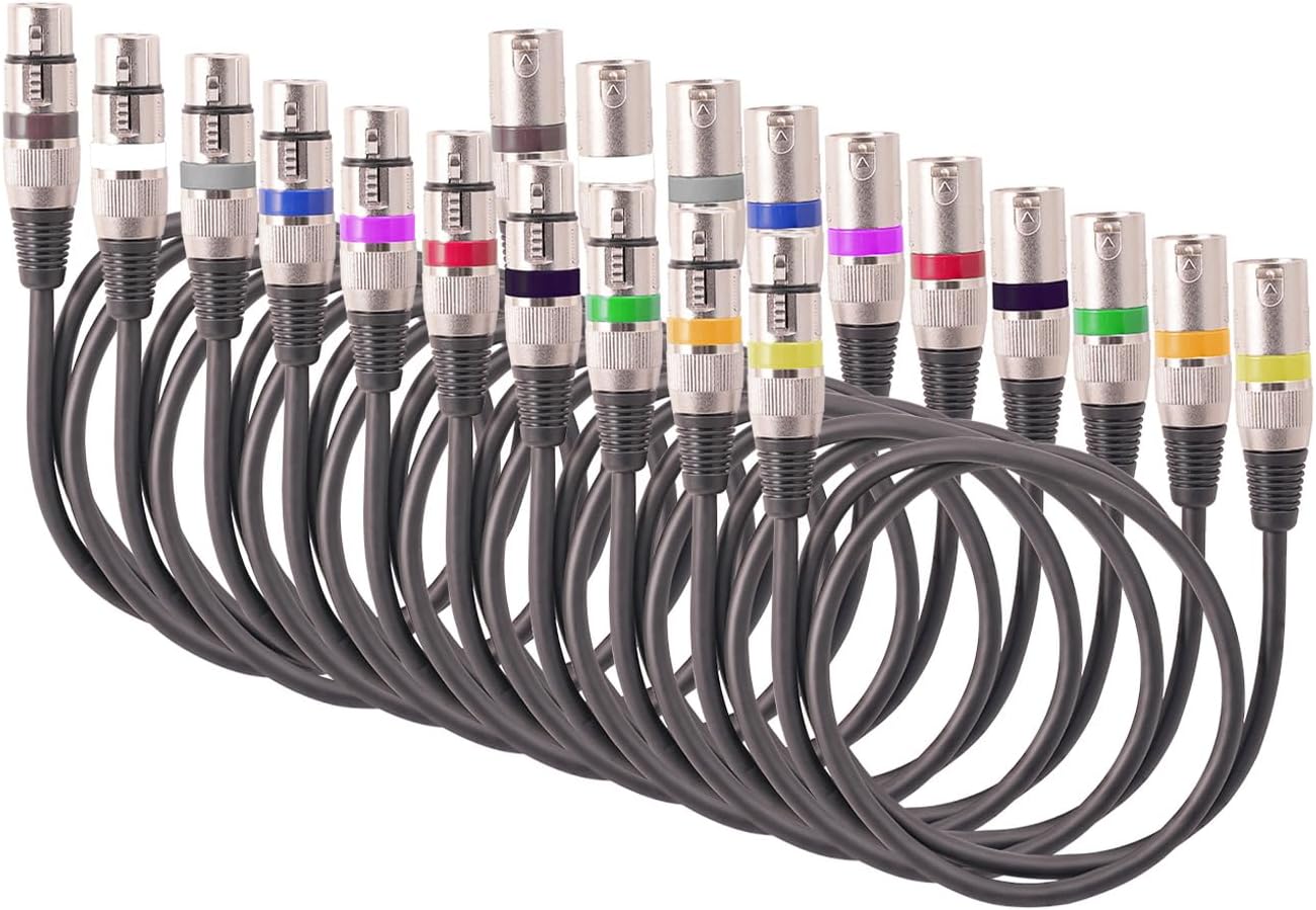 Amazon.co.jp Daconovo 10本 1.5M/5フィート XLRケーブル DMX ステージライトケーブル 3ピン XLR