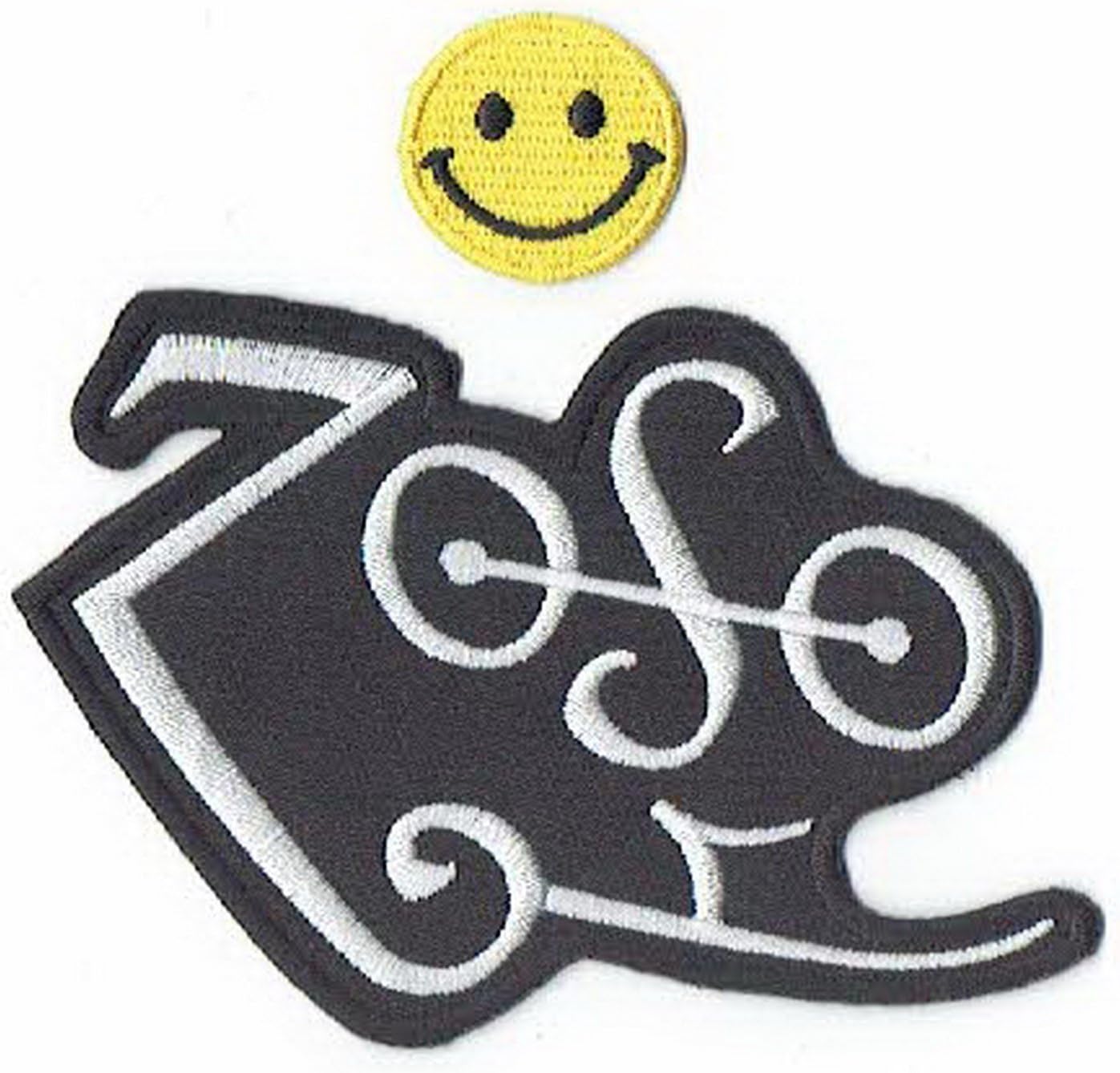 "ZOSO LED-Zeppelin : an English Rock Music Band" Applique Embroidered Iron on Patches (Wappen, ??) with Yellow Tiny Smiley Patches by Patch Cube