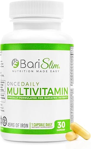 Miniatura 10 de Bari Slim Cápsula multivitamínico bariátrica Once Daily - 45 mg de hierro - Vitamina bariátrica y suplemento para cirugía postbariátrica incluyendo