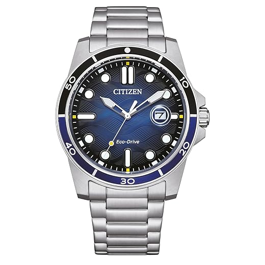 Citizen Relógio masculino Marine 1810 Eco-Drive com mostrador azul AW1810-85L, moderno