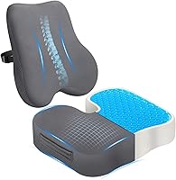 Vista 7 de Cojín de asiento de espuma viscoelástica y almohada de apoyo lumbar de terciopelo de felpa, cómodos cojines para silla de computadora para aliviar