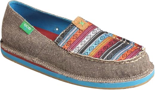 Twisted X Women's ECO D Toe Driving Mocs Lightweight Casual Loafers - Dust/Multi