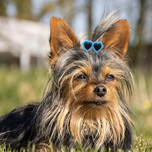 Miniatura 3 de Pinzas para el pelo de cachorros, 20 unidades de lindos lazos para perros, pinzas de corazón para lentes de sol, horquilla para el pelo de perro,