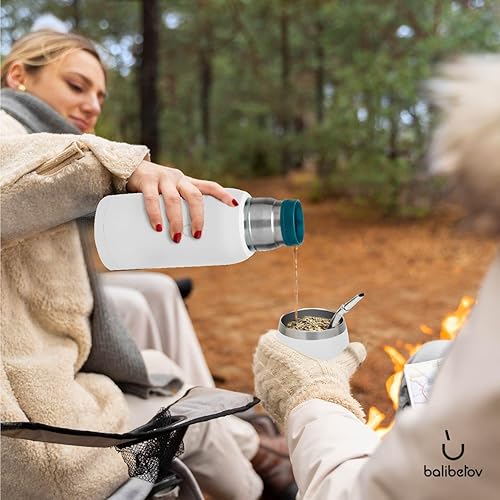 Vista 33 de BALIBETOV Kit de yerba mate, incluye 1 taza mate, 1 popote y 1 termo con 2 tapones, la calabaza de yerba mate de acero inoxidable, incluye tapa