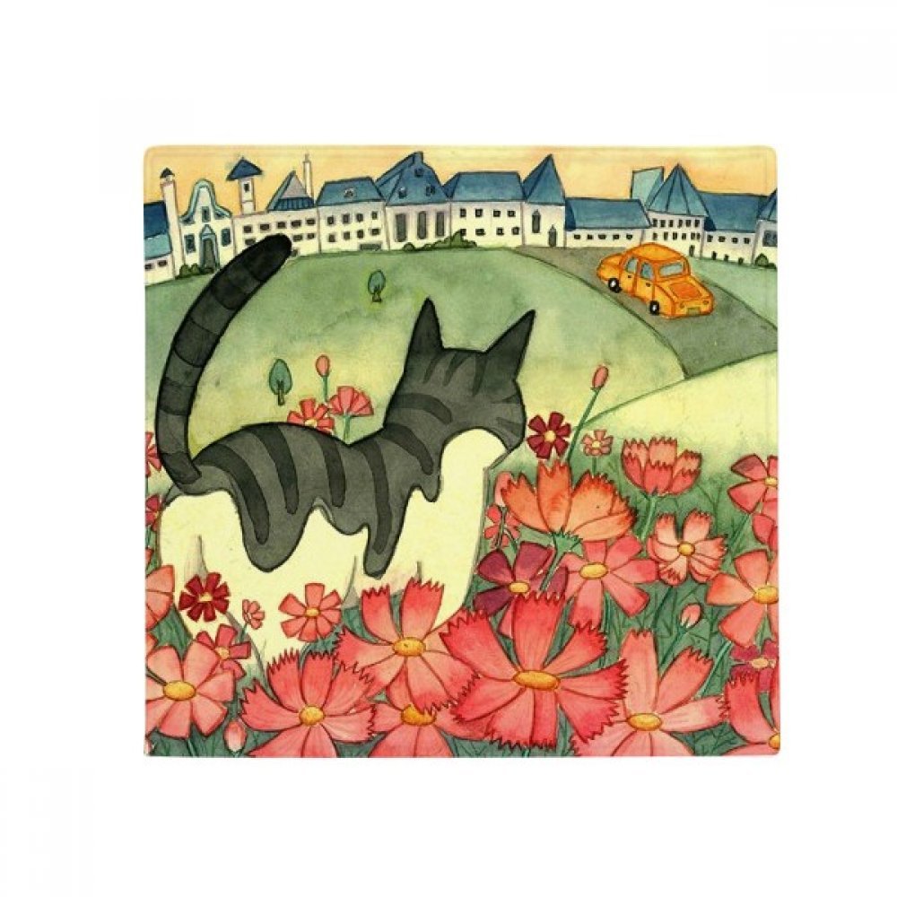 Tapis de sol chat fleurs multicolore pour égayer votre cuisine