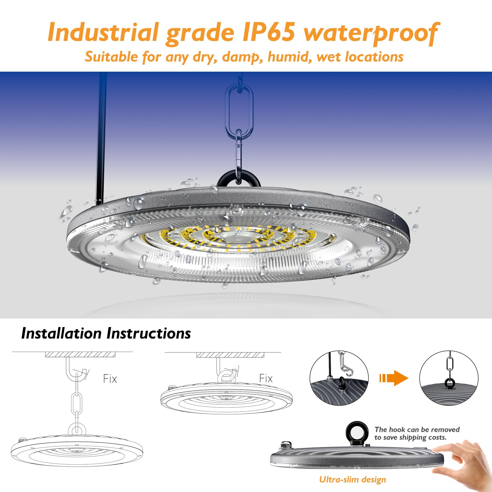 10 Pack UFO LED High Bay Light High Bay Led Shop Lights 150W 21000 Lumens 5000K Ultra Bright — view 6