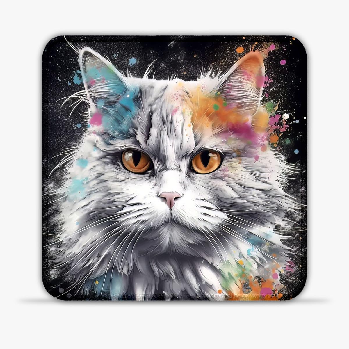 LJSPTU Alfombrilla de ratón para juegos, diseño de gato persa (11.8 pulgadas, resistente al calor, control ultra preciso, bordes cosidos, base antideslizante para PC/escritorio,