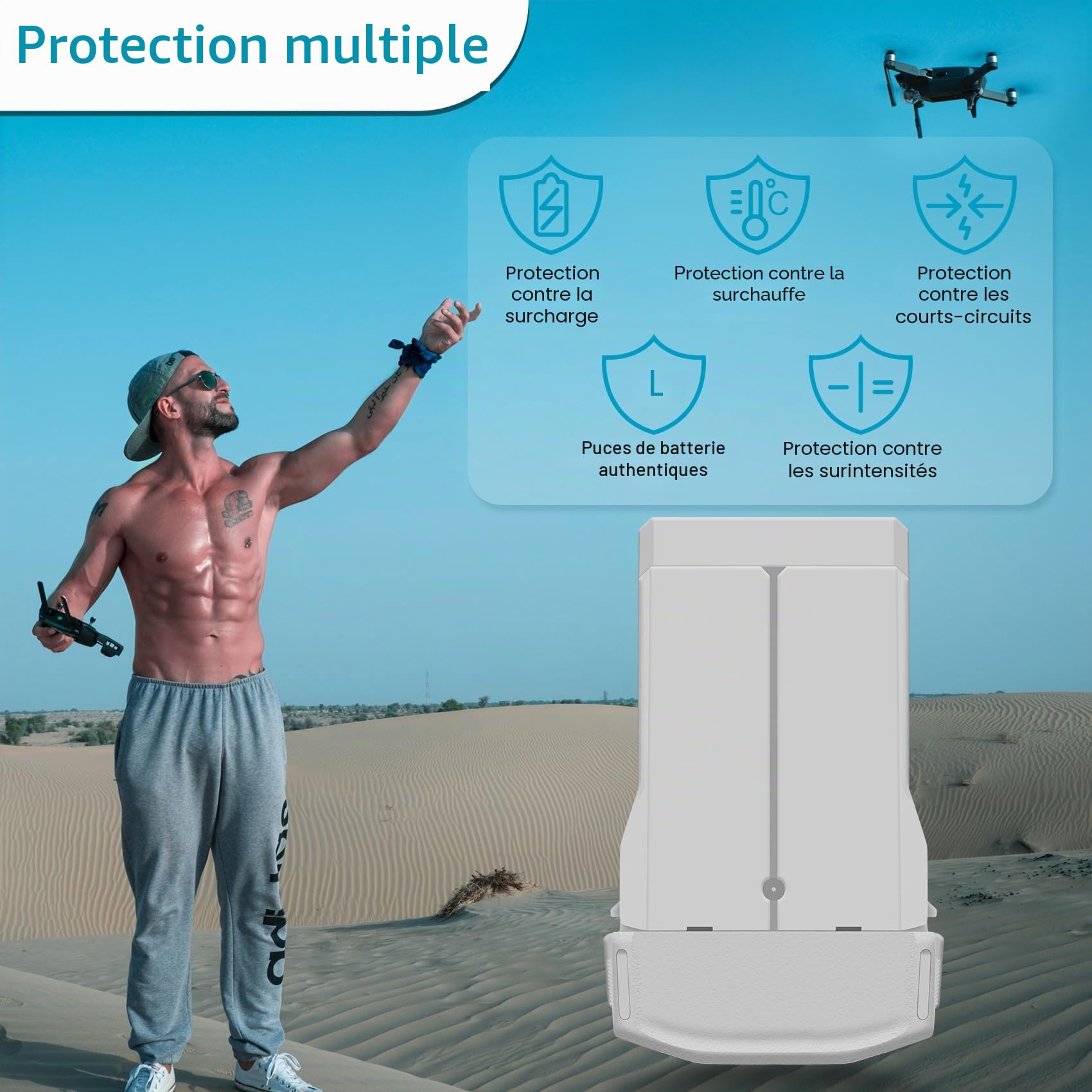 COOLSHOW Intelligente pour Drone Mini 4 Pro/3 Série Batterie 1 Pièce 3850mAh Offre jusqu'à 47 Minutes D'Autonomie de Vol Compatible avec DJI Mini 4/3/3 Pro Plus