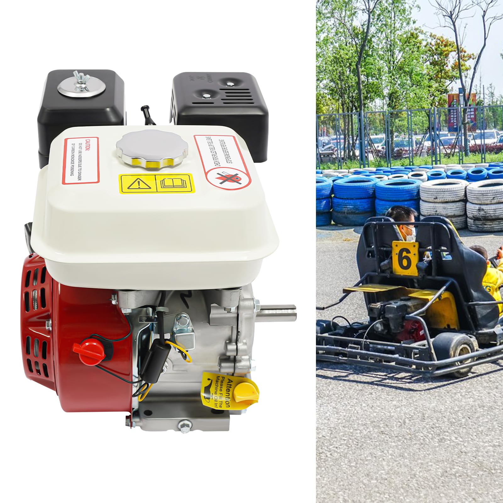 Motore a benzina 4 Tempi 7,5 CV 212 cm3 3.600 giri/min Serbatoio Carburante 3,6 L Protezione Della Mancanza di Olio Adatto Per Pompe E Generatori