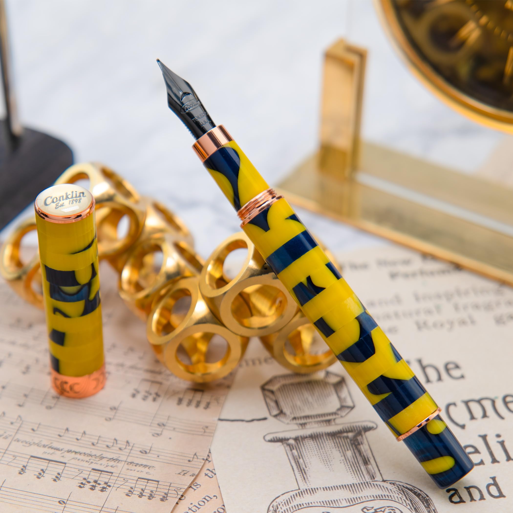 Conklin Stylograph Mosaic Pluma estilográfica Amarillo/Azul- F