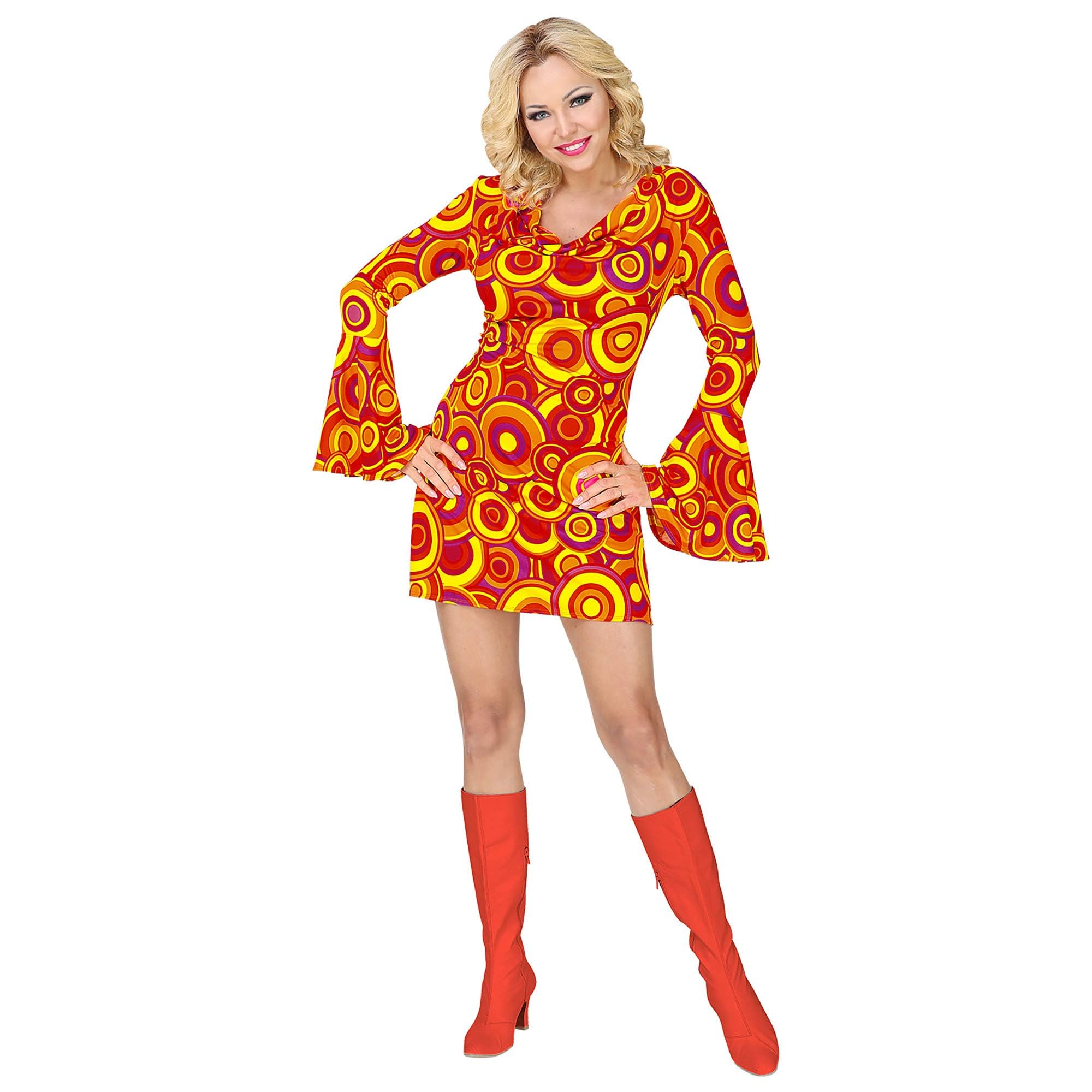 Widmann 09312 - Disco Style 70s Costume, Bubbles, Dress, Dancing Queen, Carnival Costumes, Carnival, Size M