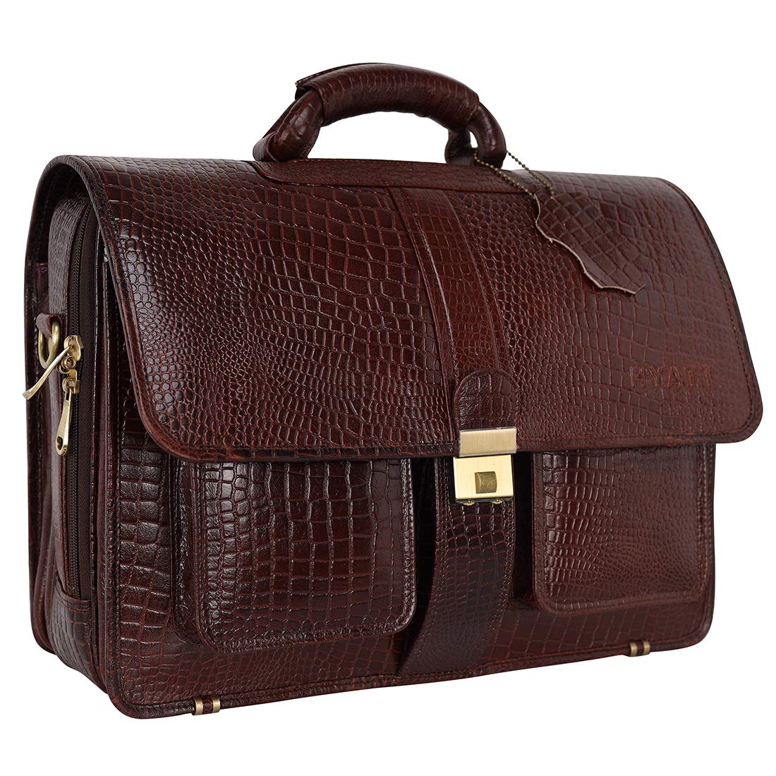 RICHSIGN LEATHER ACCESSORIES 24 litres Leather Laptop Office Briefcase Messenger Bags for Men (Dimension=L-17 X H-13 X W-5 Inch) (Weight=1.2 KG) (Brown-2) (B08QDR49KH) Amazon Price History, Amazon Price Tracker