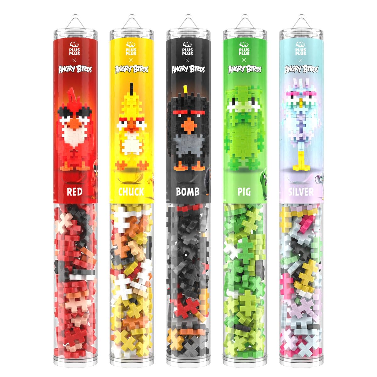 Plus-Plus Angry Birds - Confezione bonus con 5 tubi, 550 pezzi
