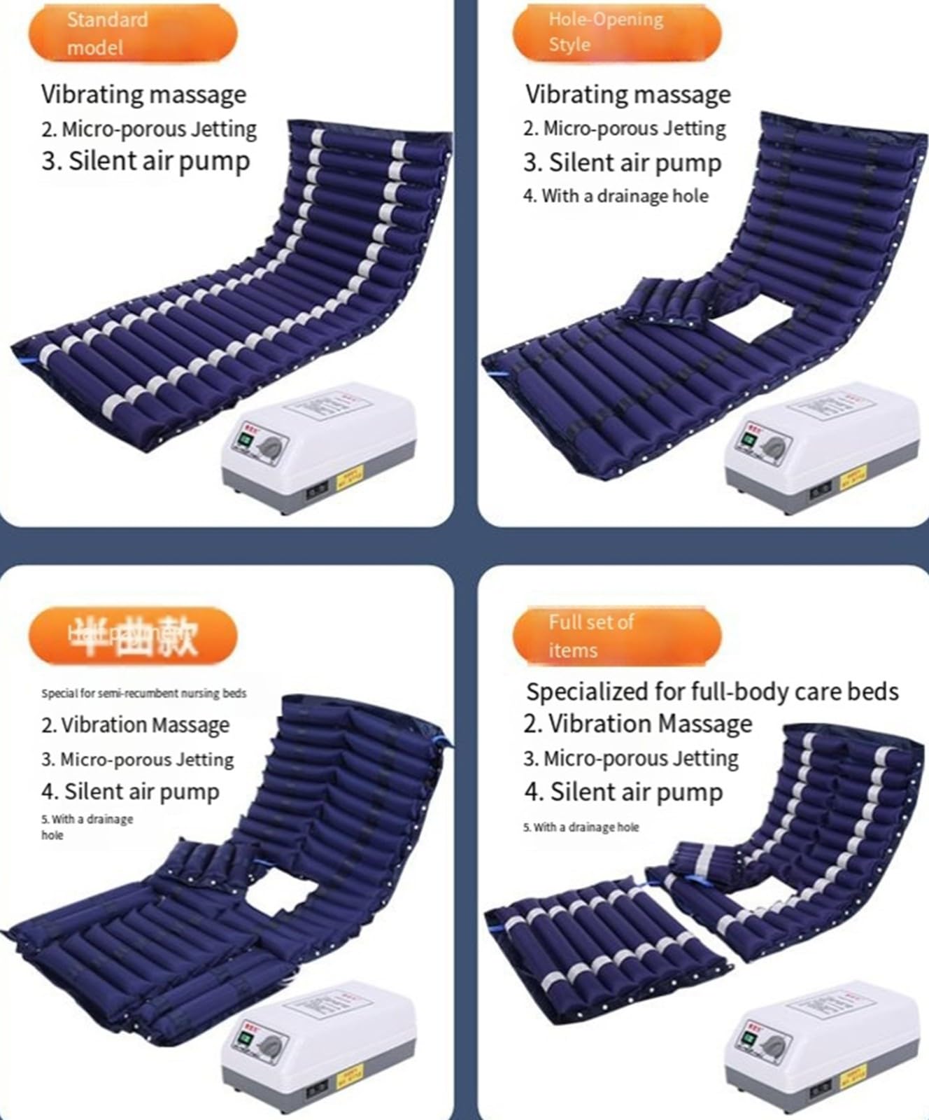 BLUEZY Materasso Antidecubito, Materasso Anti-Piaghe da Decubito, Materasso Ad Aria con Bolle Alternate E Pompa Regolabile, Impermeabile Traspirante Materasso per La Cura degli Anziani E