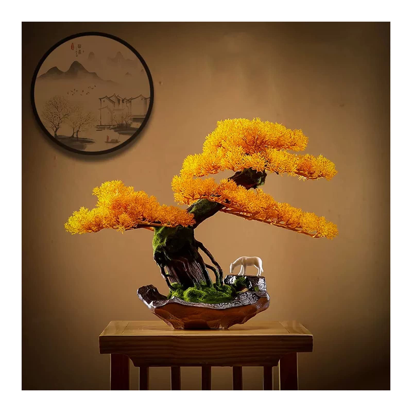 MYUYEE Tree Fake Plant Faux Bonsai Pine Tree Artificial Potted Plant Fake Tree Ornament Planter With Ceramic Pot For Desktop Display Home Office Indoor Decor Potted Tree Artificial