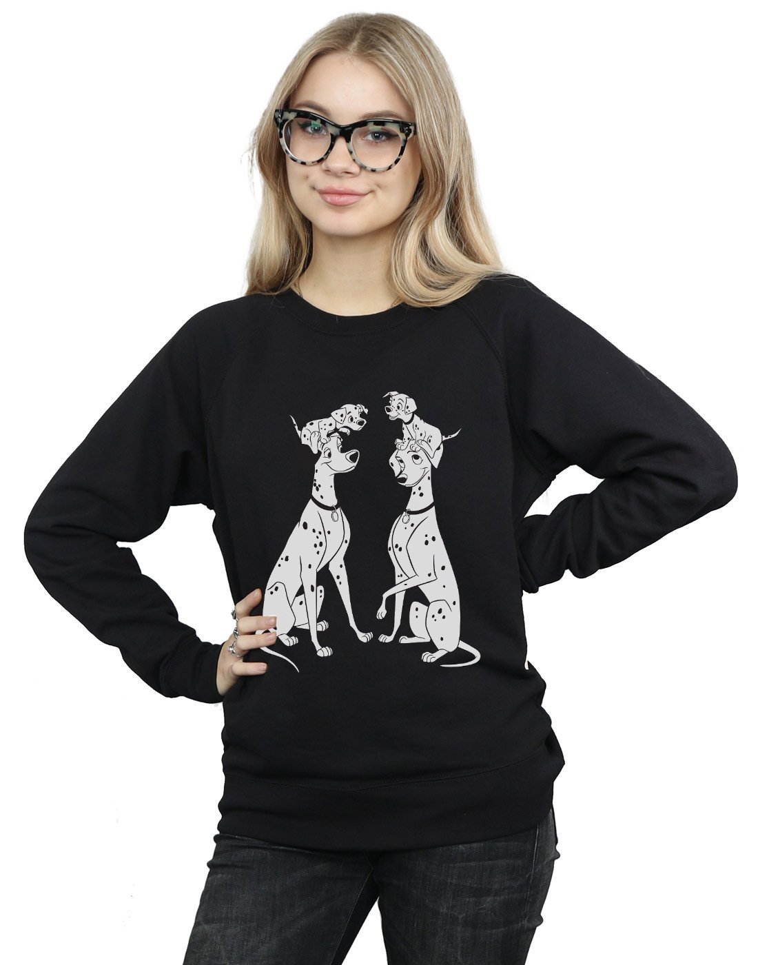 Disney Women's 101 Dalmatians Family Sweatshirt Black XX-Large