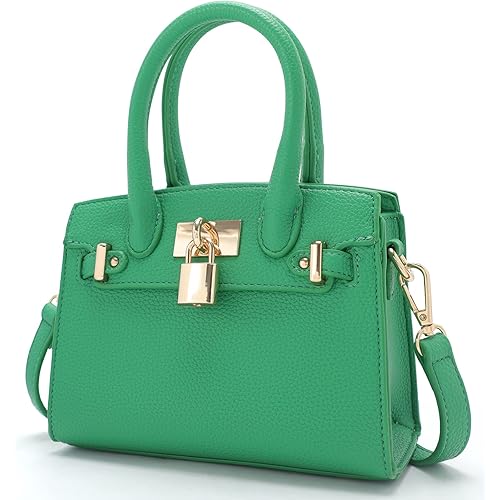 Vegan Leather Satchel Purse for Women, Trendy Mini Crossbody Shoulder Bag, Small Top Handle Handbag Evening Clutches