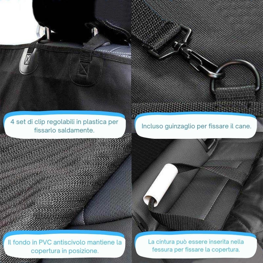 Coprisedile Auto per Cani 100% Impermeabile, Antigraffiato e Antiscivolo, Trasportino Auto incl. Guinzagli