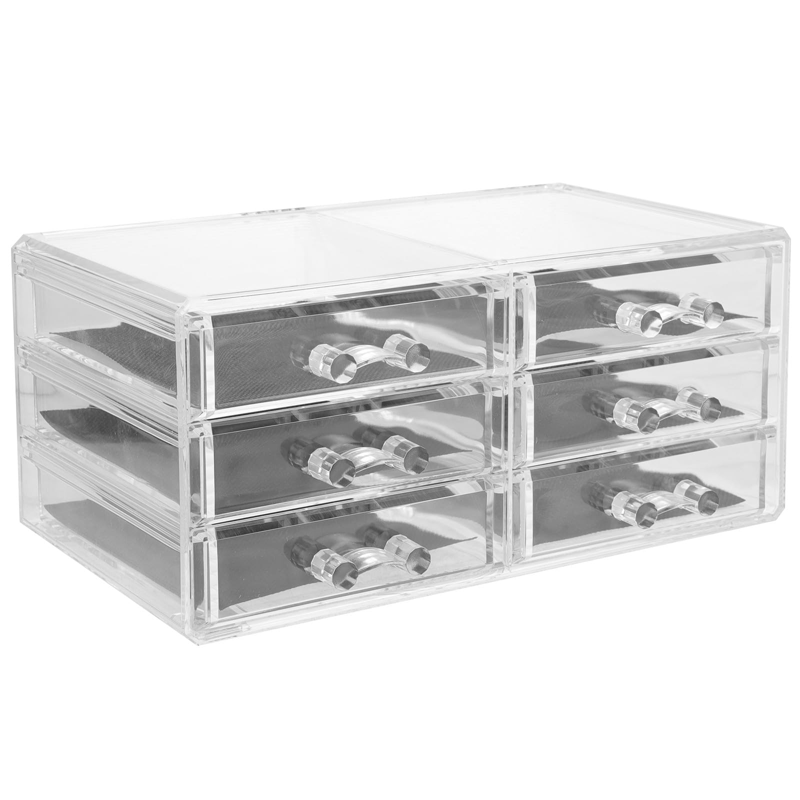 Organizer Design Raffinato e Funzionale per Trucchi Grande Capacità per Conservare Cosmetici e Strumenti 3 Cassetti in Acrilico Trasparente per Uso Quotidiano