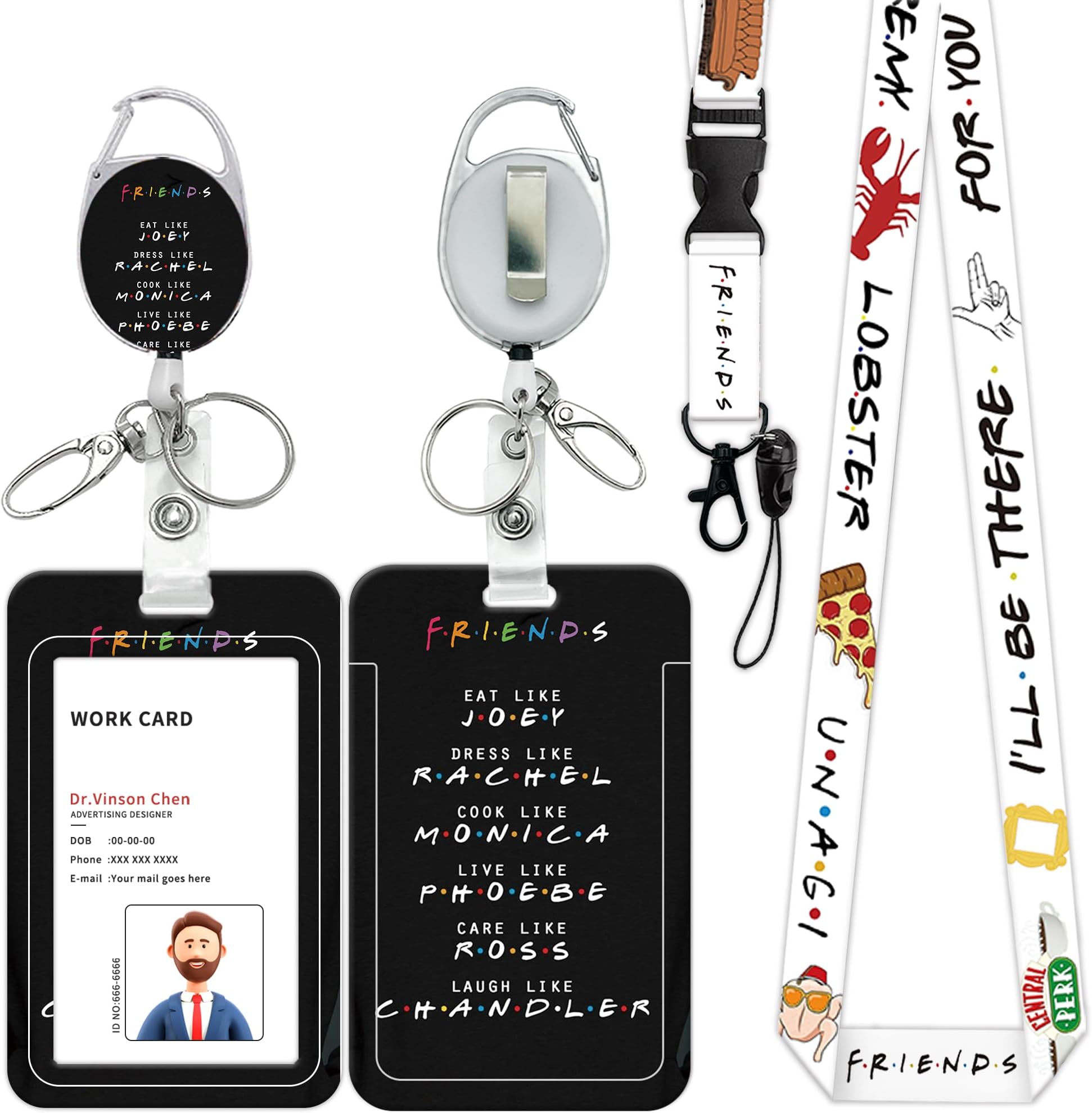 ID Badge Holder with Lanyard and Retractable Badge Reel
