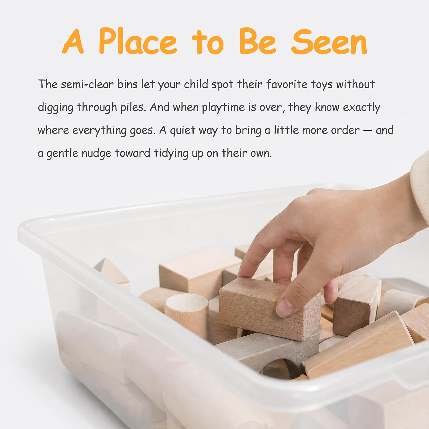 3-in-1 Montessori Toy Organizer with Bookshelf, 9 Clear Bin & Plush Storage