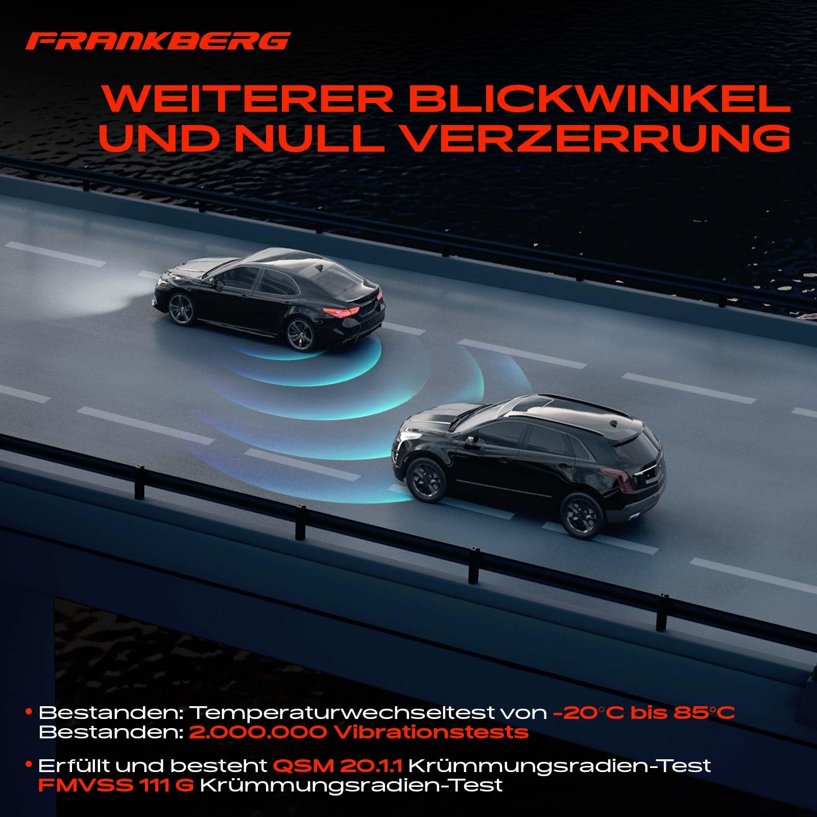 Frankberg Specchietto retrovisore esterno elettrico destro a 10 Poli | &-Riscaldato, &-Vorfeldausleuchtung, &-Temperaturse; Compatibile con: Focus III, Focus III Berlina, Torneo Focus III