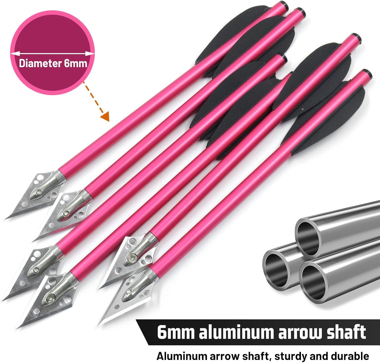 6.3" Pistol Crossbow Bolts with Sharp Blade Mini Crossbow Pistol Arrows for Adults Aluminium Crossbow for Outdoor Hunting (Pack of 6/12/24)