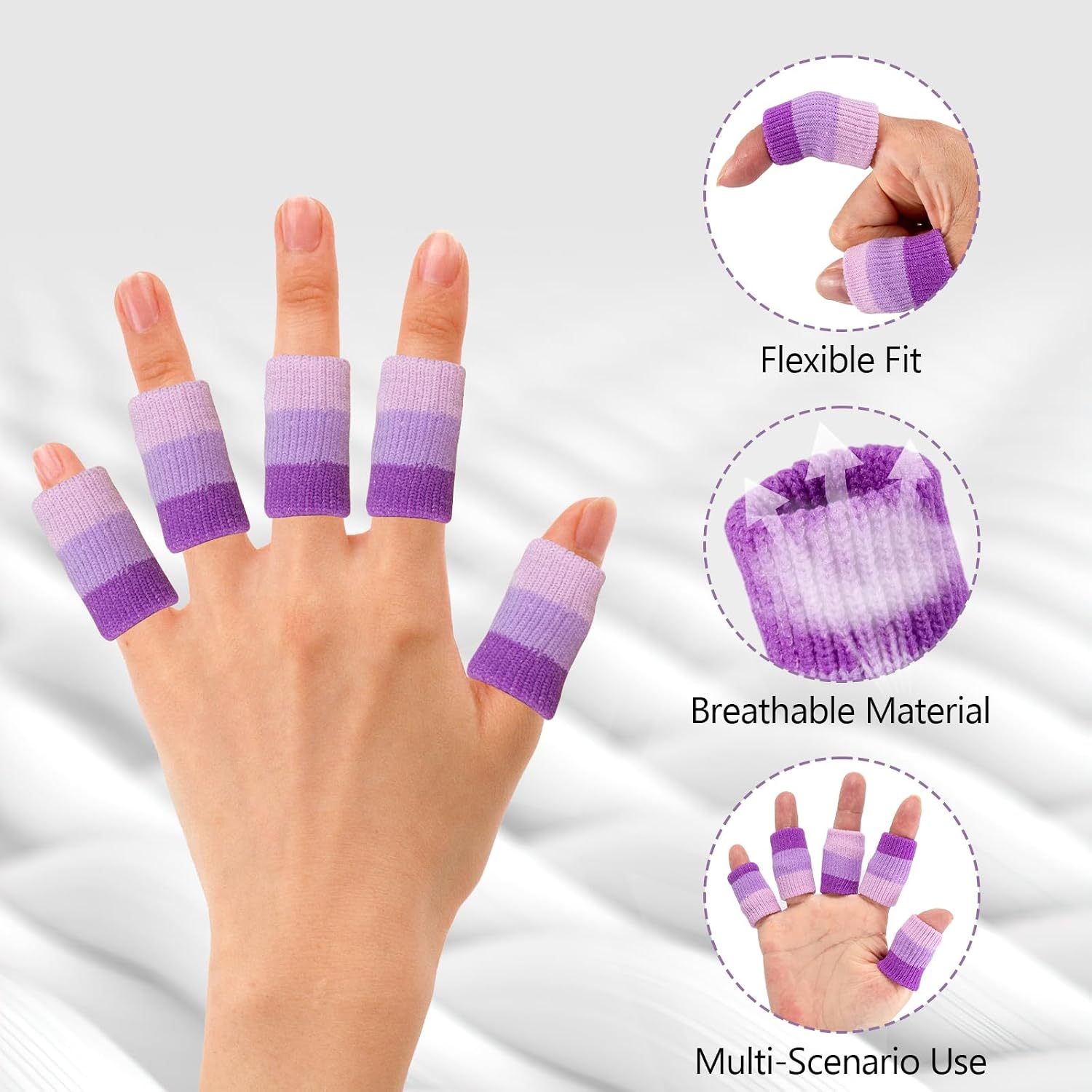 20Pcs Crochet Finger Guard Protectors Covers Compression Knitting Finger Sleeves Protects Finger Cushion for Writing