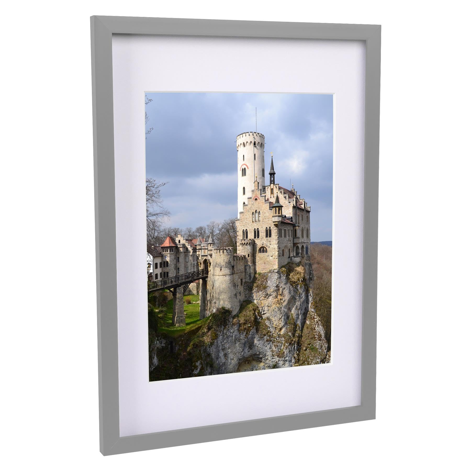 Nicola Spring Grey Acrylic A3 Photo Frame with White A4 Mount - 12" x 17"