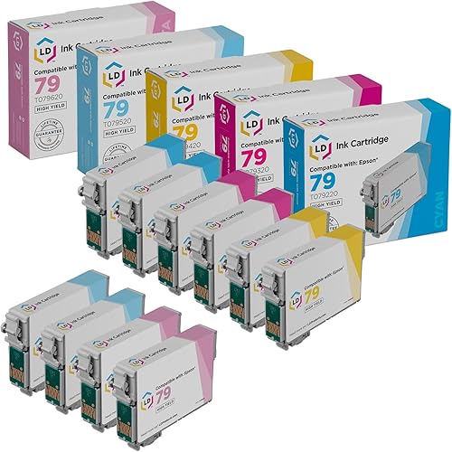 LD, cartuchos de tinta Epson T079120 reciclados negro HY para impresoras Epson Stylus 1400 y Artisan 1430