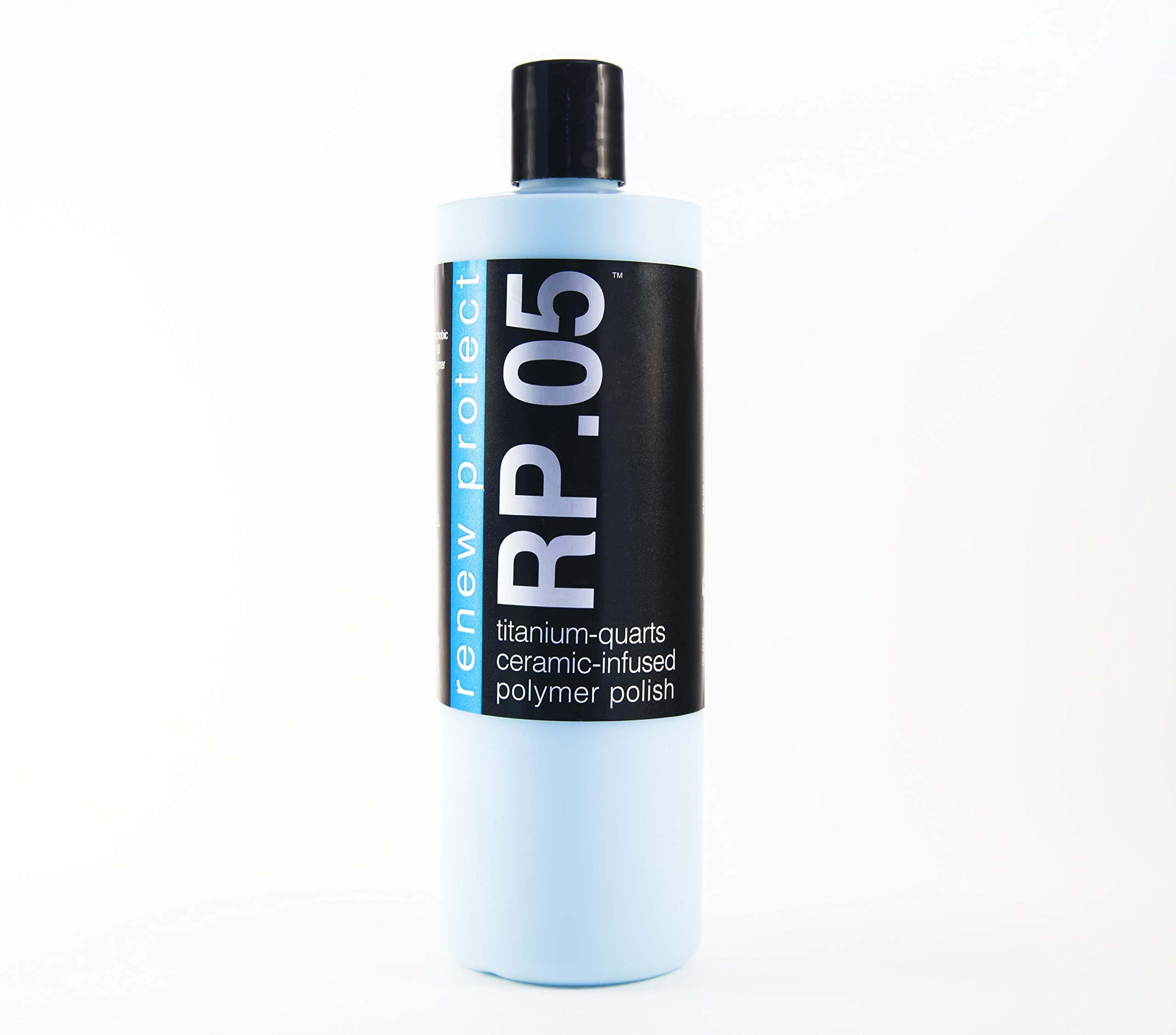 RP.05 - A One Year Hybrid Buff-On Ceramic Wax,18% Titanium & Silica (TiO2-SiO2) Ceramic Infused Polymer Paint Seal + Micro Abrasives Med Level Polish, 16oz + Free GLOZ
