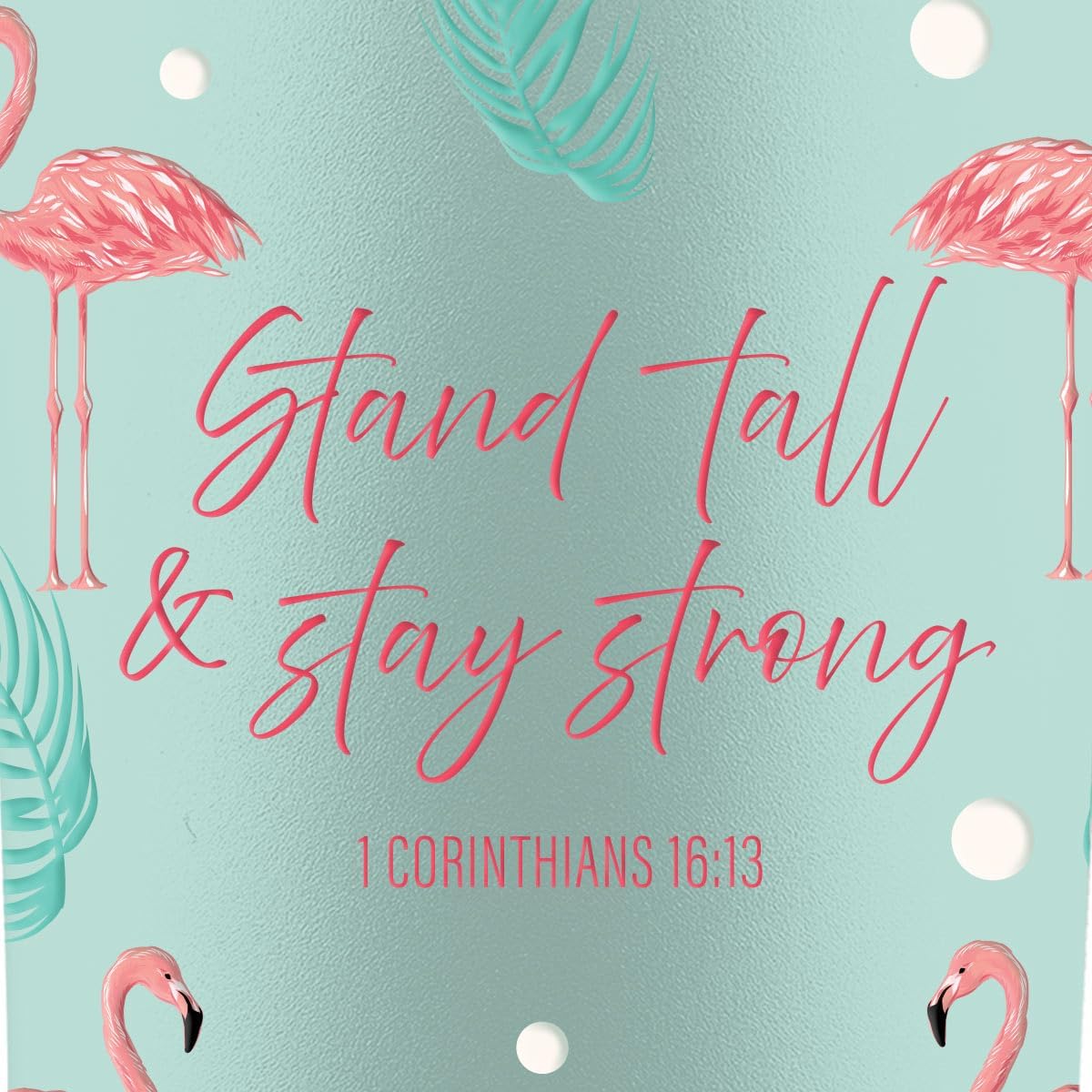 Kerusso Flamingo Design Pink, Blue 40 Ounce Lidded Stainless Steel Travel Tumbler with Straw, Stand Tall & Stay Strong - Image 2