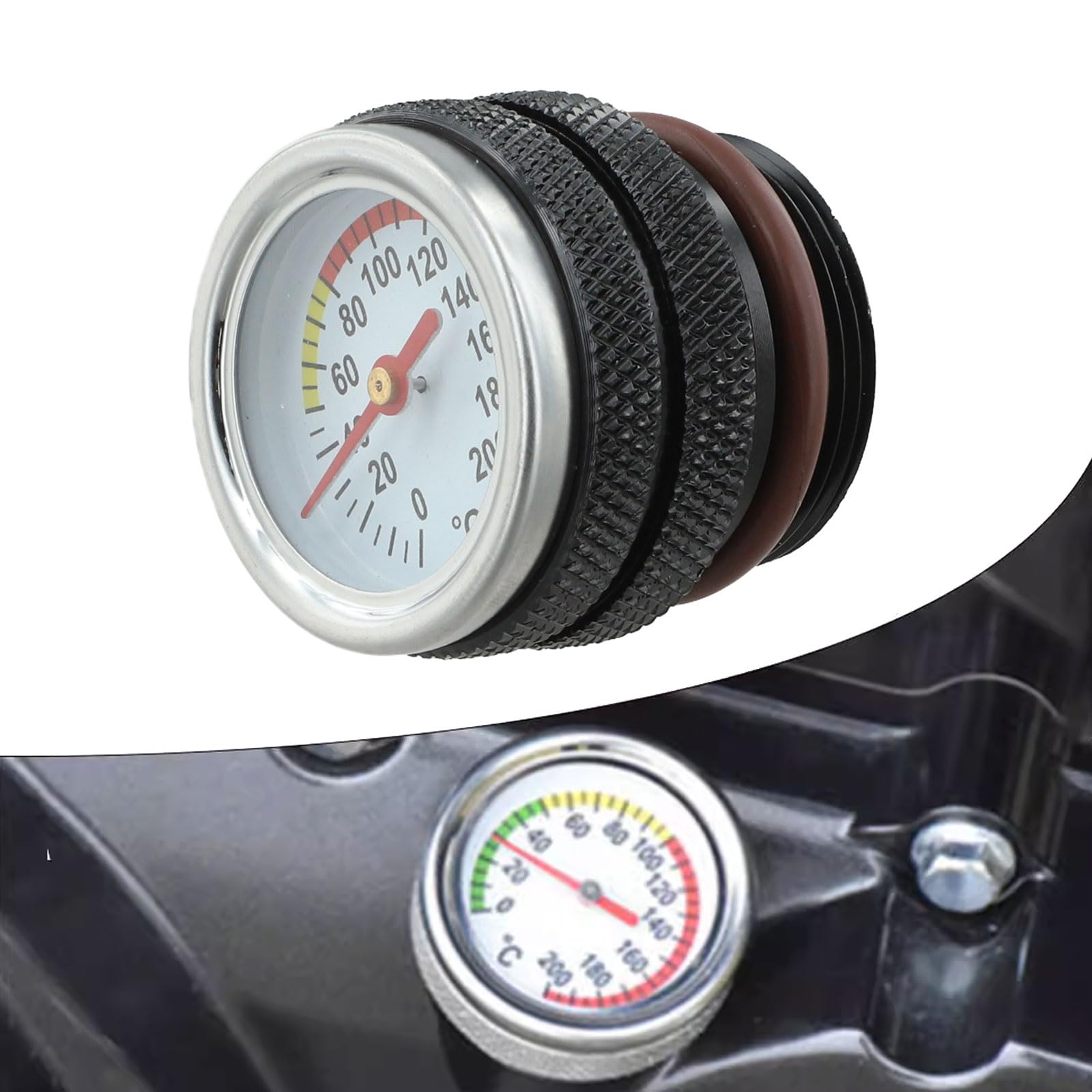 Motoröl-Temperaturmesser für Motorrad 0–200, Aluminiumlegierung, M30 x 15 M20 x 15 Gewinde, installieren