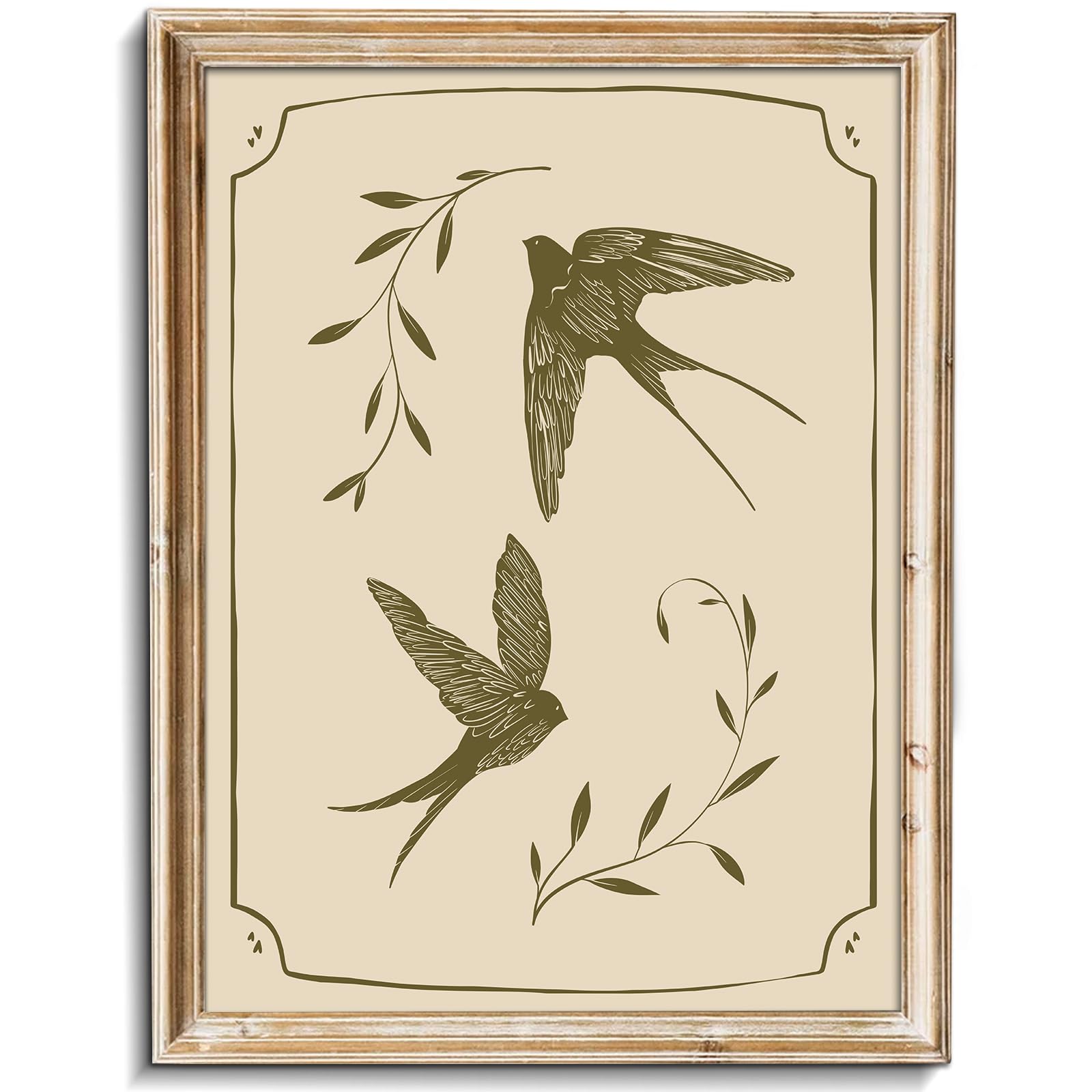 Amazon.com: uniro Vintage Swallow Wall Art Cute Bird Canvas Prints