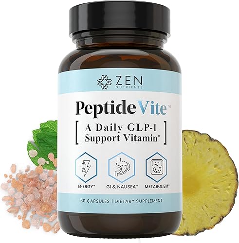 Zen Nutrients PeptideVite GLP-1 Vitamina de apoyo para la salud intestinal con probióticos, bromelina, picolinato de cromo y jengibre orgánico (60 disponible en Yaxa Costa Rica