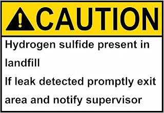 ANSI CAUTION Hydrogen Sulfide Present in Landfill Gas Line Safety Warning Metal Tin Sign 8"x12" - Landfill Gas Hazard Sign