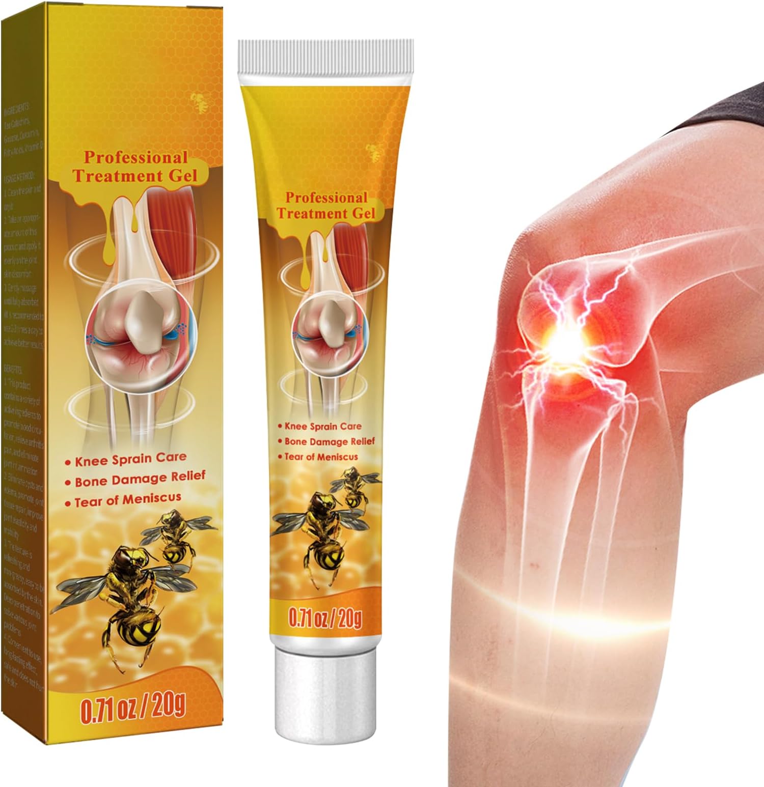 Pain Relieving Gel - Meniscus and Joint Relief Cream for Shoulders, Legs, Hands, Back, Knee - Instant Relief Massage Muscle Gel