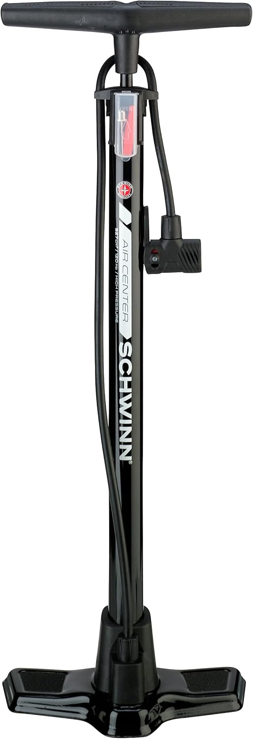Schwinn Air Center Floor Bike Pump, Guage Fits Schrader and Presta Valve Types, Black : Sports & Outdoors