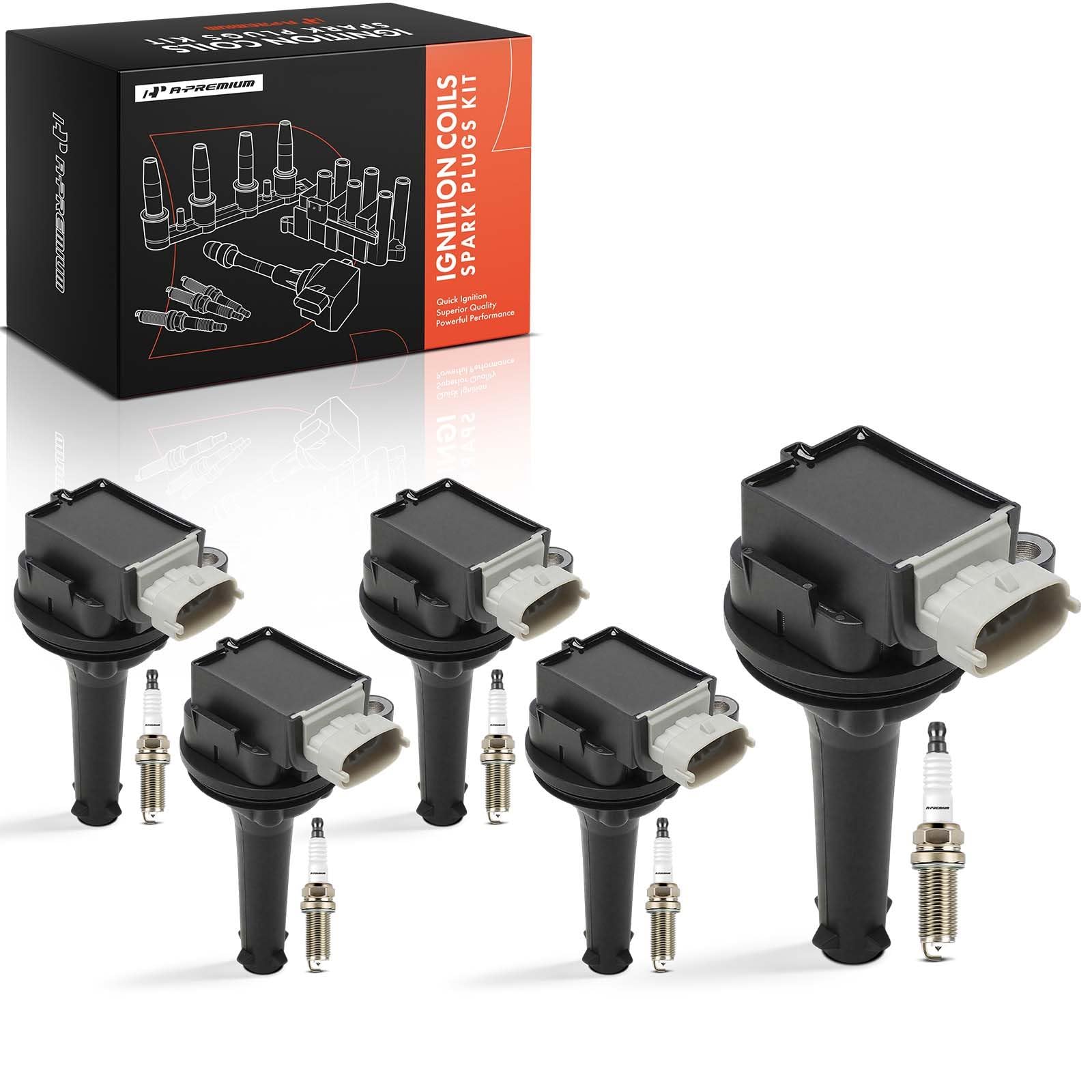 Amazon.com: A-Premium Set of 5 Ignition Coil Pack and Iridium