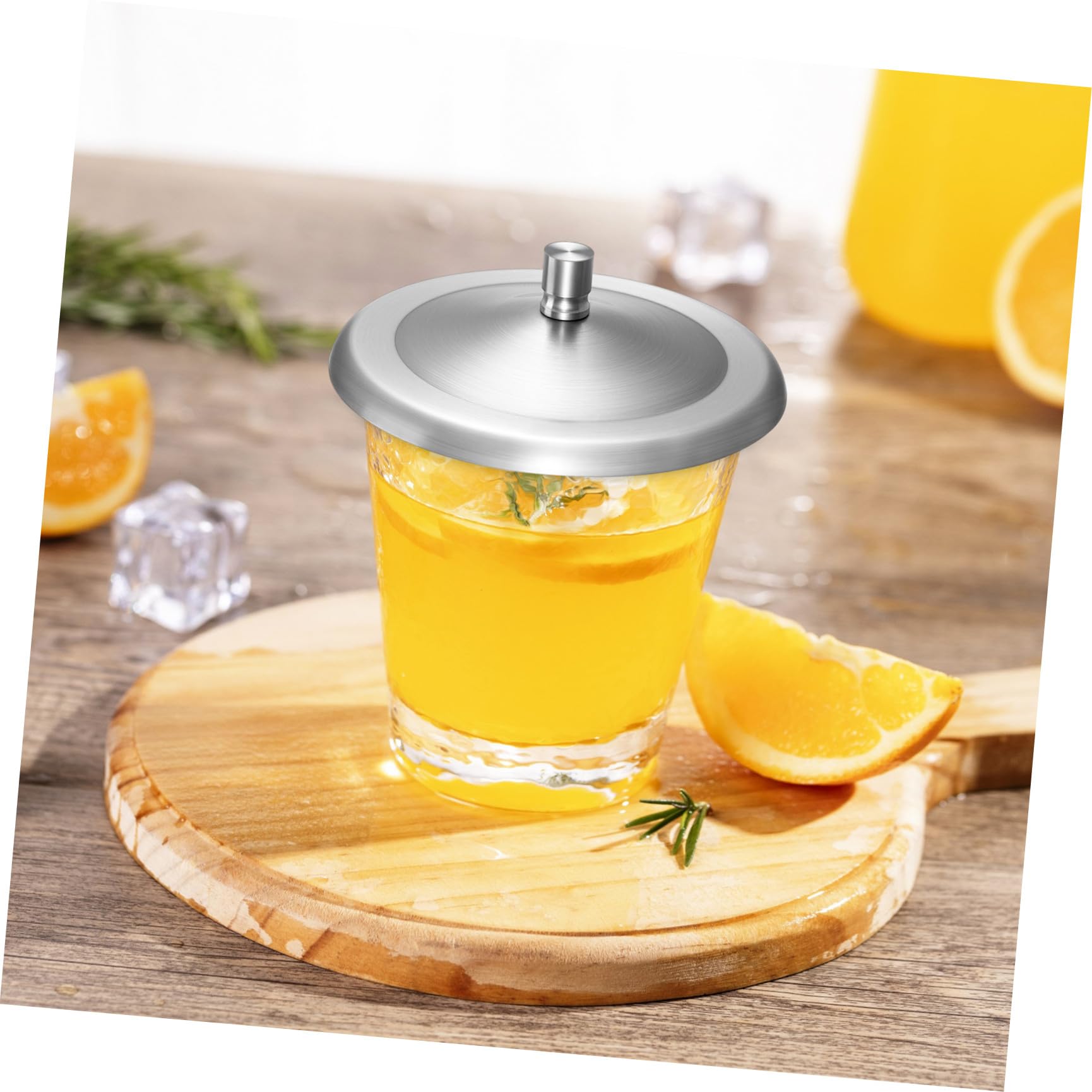 Coperchio per tazza in acciaio inox, 5 pezzi, coperchio per tazze, riutilizzabile, copertura in anti-polvere, coperchio di ricambio per tazza da caffè, birra, bicchieri da vino, 9,5 cm
