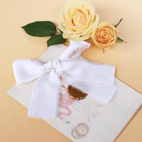 Vista 18 de GLAMFIELDS Juego de tela de flecos de cinta de gasa de 1.5 pulgadas x 21 yardas para envolver ramos, invitaciones de boda, decoraciones, envoltura