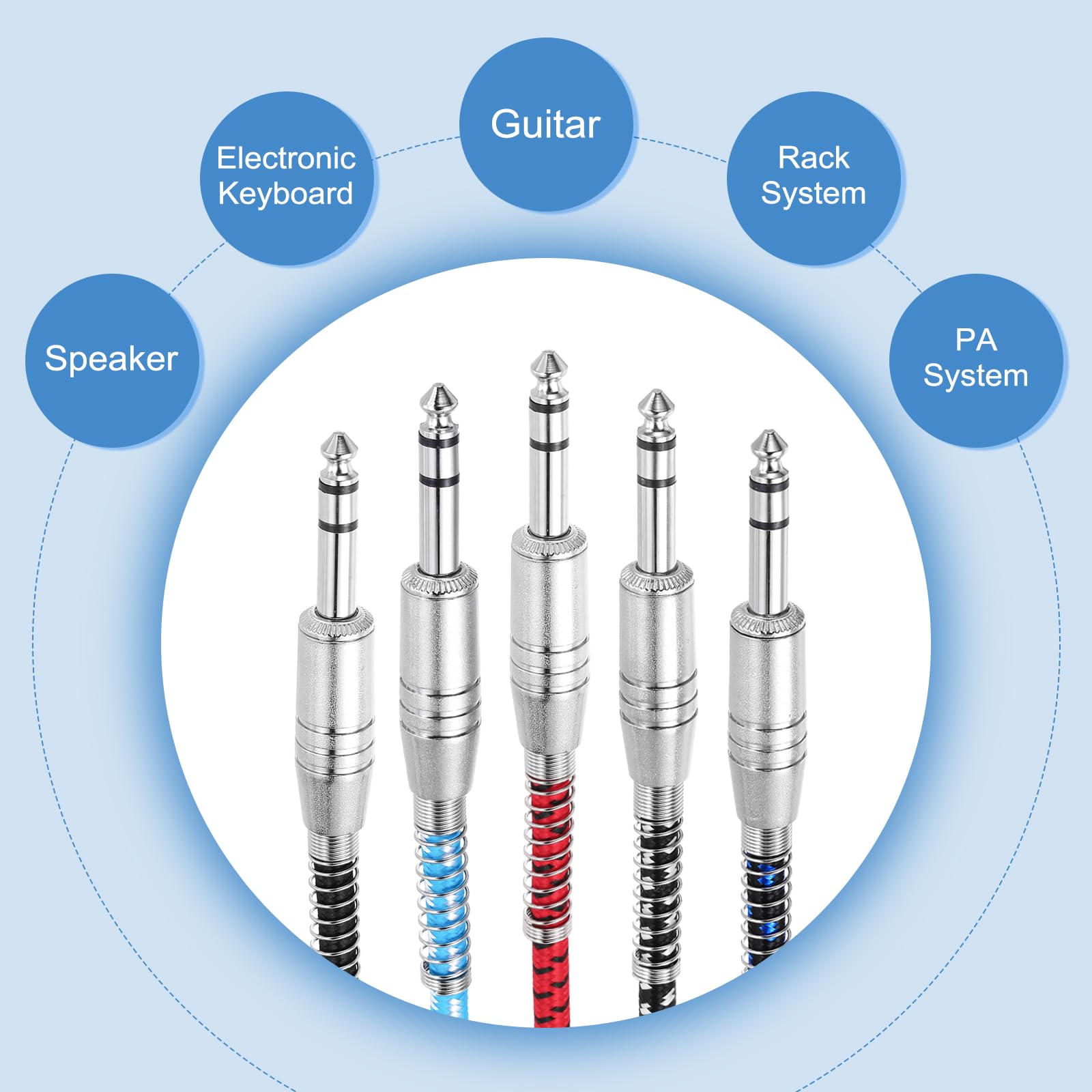 QUARKZMAN Kabel gitarowy 6,35 mm 2 M Kabel instrumentalny Kabel do gitary elektrycznej Kompatybilny z gitarą Wzmacniacz Gitara elektryczna Bas Głośnik Instrument klawiszowy Konsola mikserska