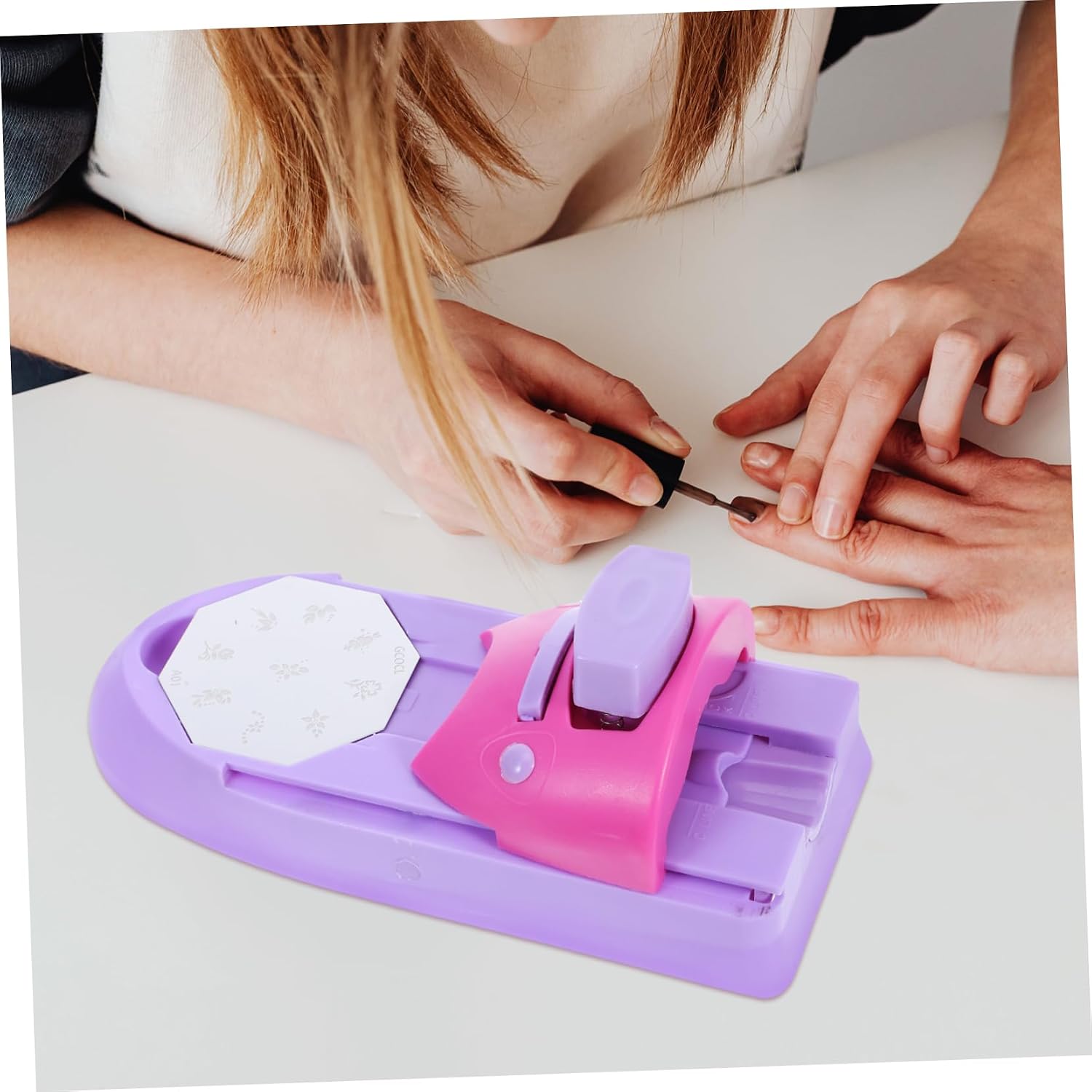Nail Stamper Kit Stamping Plates DIY Pattern Printing Machine for Professional Nail Art Portable and Easy to Use for Home Manicure